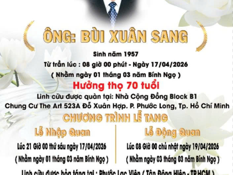 Tưởng Niệm ÔNG BÙI XUÂN SANG